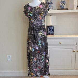 Johnny Was Vibrant Floral Maxi Dress in Black